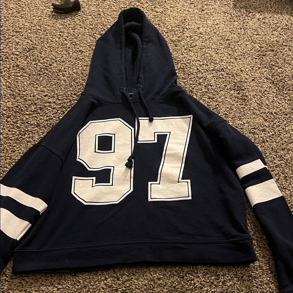 Forever 21 Navy and White Hoodie